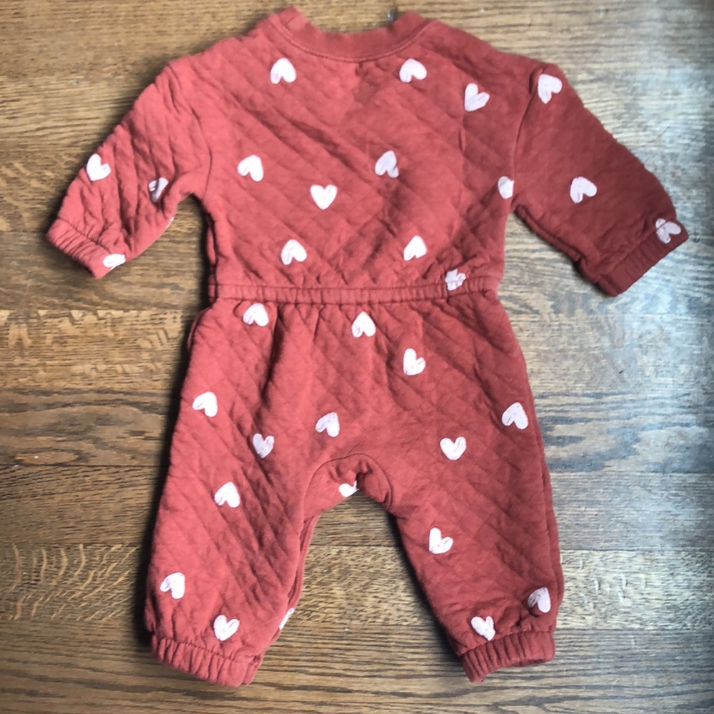 Carters Heart Quilted Baby Girl Jumpsuit, Size 6 Months - Picture 4 of 4
